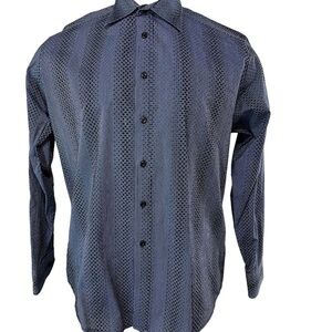 Blue by Pronto Uomo Button Down Mens Shirt L Long Sleeve Button Up (619)